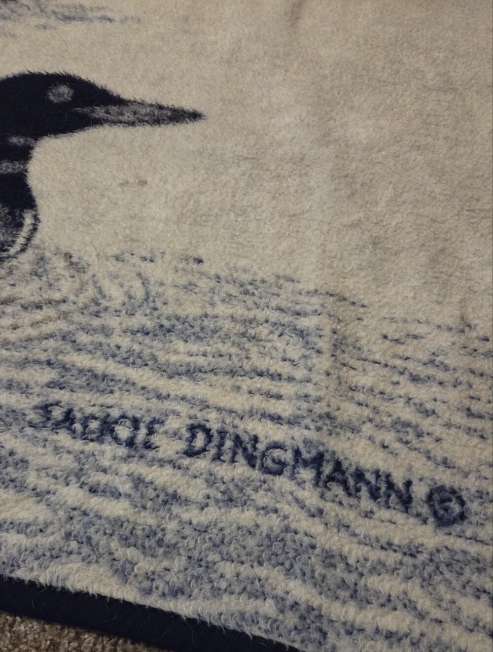 Biederlack Vintage Loons Ducks Fleece Cozy Throw Blanket 56" X 70" Reversible - Picture 3 of 7